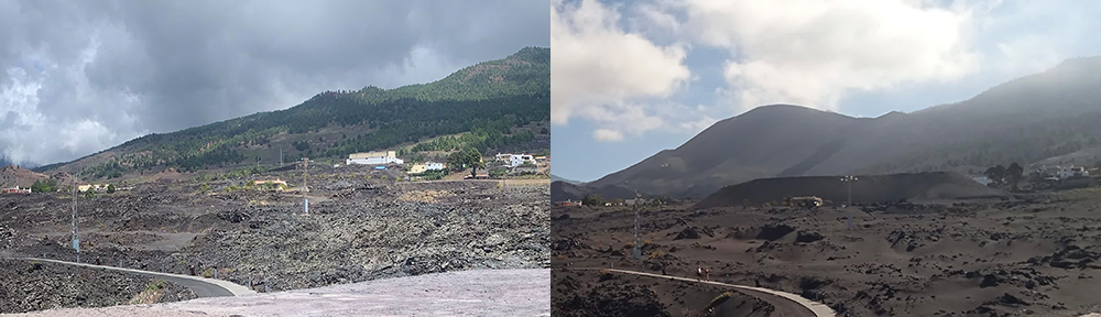 Antes y después de la erupcón de la isla de la Palma