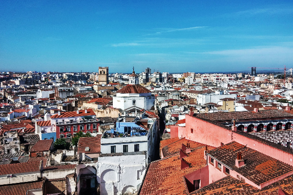Imagen de la ciudad de Badajoz desde la Torre de Espantaperros