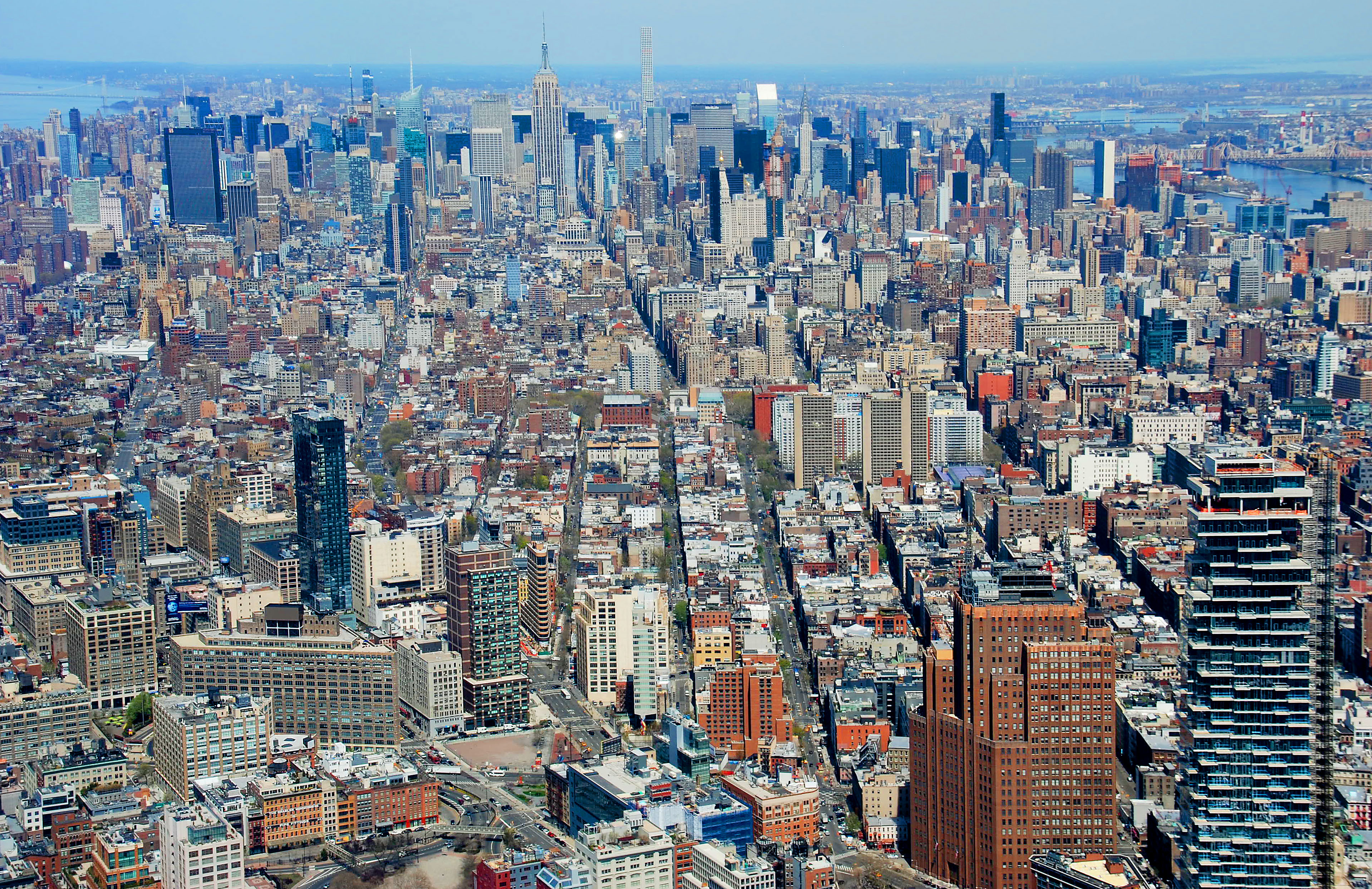 Imagen de la vista hacia el norte desde el Observatorio del One World Trade Center, Nueva York